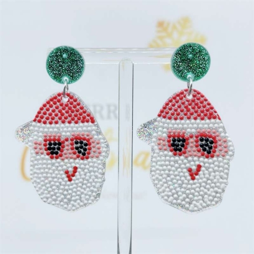 sier needle cistmas santa cus acrylic earrings creative cute cartoon cistmas earrings fashion and personalized earrings