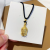 Boutique Large Buddha Head Pendant Gold Shop Same Style Clavicle Chain Vietnam Placer Gold Buddha Black Rope Necklace Female Adjustable