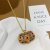 Open Enamel Lock Bag Pendant Ancient Style Alluvial Gold Hollow Chinese Style Jewelry No Color Fading Faux Gold Necklace Female