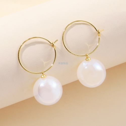 cross-border e-commerce pearl earrings niche gentle design sense earrings light luxury temperament high-grade pearl earrings new