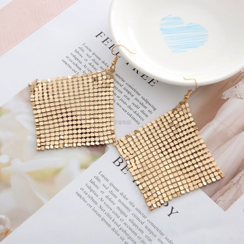 Cross-Border E-Commerce High-Grade Temperament Geometric Gold Sequined Pearl Long Tassel Jewelry Earrings
