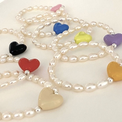 New Highlight Imitation Pearl Heart Bracelet