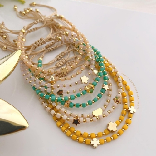 new stainless steel square crystal wax rope bracelet