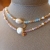 New Stainless Steel Color-Retaining Freshwater Pearl Crystal Necklace
