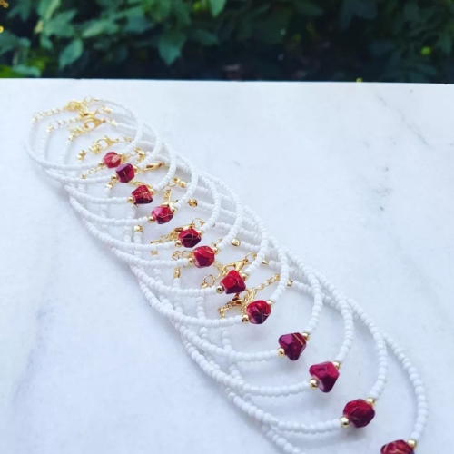 Natural Turquoise Small Rice-Shaped Beads with Inlaid Pendant Original Bracelet Women‘s Color Retention Turquoise Ornament