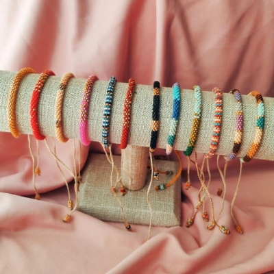 Nepal Beads Bracelet Beads Carrying Strap Handmade Woven Exotic Ethnic Style Diffuse Bracelet