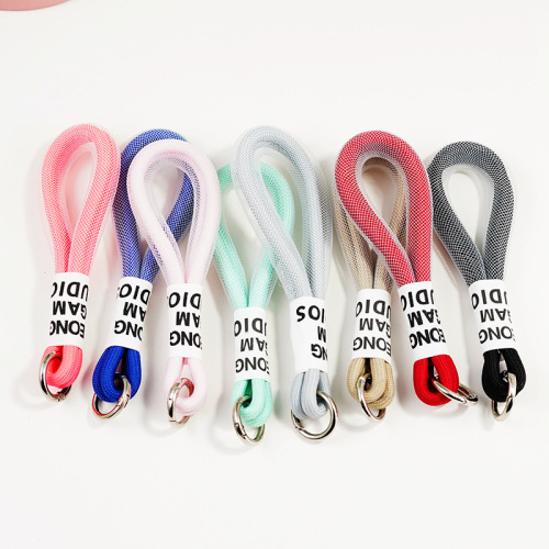 new mobile phone lanyard wrist strap personalized creative candy color lanyard simple woven keychain schoolbag pendant