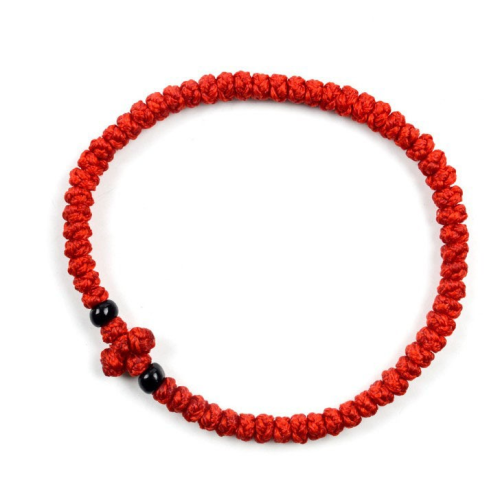 waterproof wax line woven prayer knot bracelet friendship prayer activity bracelet black red cross bracelet