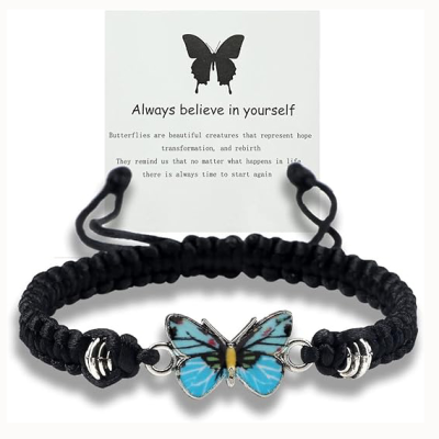 Woven Fashion Adjustable Dripping Butterfly Bracelet Friendship Couple Bracelets Amazon New Hot Sale