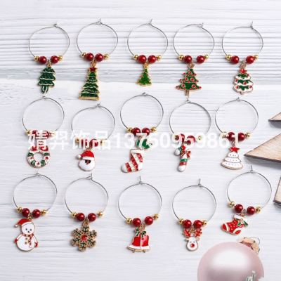 Cross-Border Christmas Pendant Wine Glass Decorations Gift Wine Glass Recognition, Factory Direct Sales, Sample Customization.