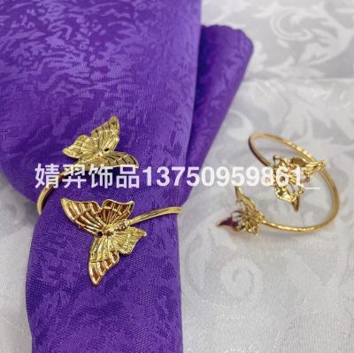 Double Butterfly Napkin Ring Hotel Wedding Decoration Ornament Factory Direct Sales, Sample Customization