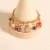 Gold Link Chain Bracelet Beads Cubic Zircon Pendant Charm Bracelet Charm Chain Bracelet for Women