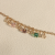 Gold Chain Bracelet Cubic Zircon Beads and Stars Pendant Charm Bracelet