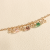 Gold Chain Bracelet Cubic Zircon Beads and Stars Pendant Charm Bracelet