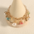 Women Dainty Gold Plated Bracelet Decor with Colorful Beads Pearl and Butterfly Knot Women Bracelet