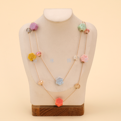 Double-Layer Colorful Fashion Big Necklace Simple All-Match