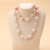 Double-Layer Pink and White Round Ball Pearl Fashion Big Necklace Simple All-Match