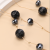 Double-Layer Black Multi-faceted Spherical Fashion Big Necklace Simple All-Match