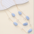 Double-Layer Blue Large Natural Pebble Style Fashion Big Necklace Simple All-Match