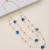 Double-Layer Blue Floriated Round White Pearl Fashion Big Necklace Simple All-Match