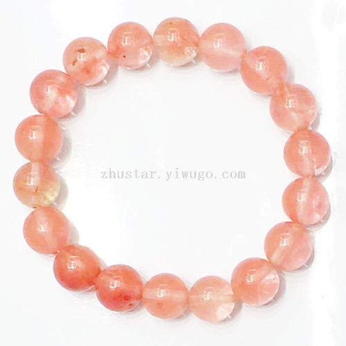 Natural Stone Bracelet Ornament， Topaz， Amethyst， Turn Cinnabar Jade， Watermelon Red， round Beads
