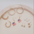 6 Pairs Pearl CCB Stud Earrings Chain Pearl American Flag Earrings Set