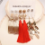 Fashionable High-Grade Long Tassel Square Small Piece Pearl Zircon round Winding Earrings Set for Women