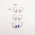 Stainless Steel Fashion Temperament Ear Clip Square Multicolor Glass Drill Earrings for Women