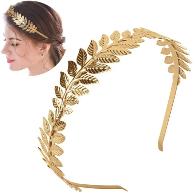 A Hot Sale European and American Ornament Rome Dignified Goddess Leaves Headband Bridal Headdress Dress Bohemian