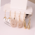 3 Pairs of Simple Pearl Network Management Rhinestone Long Cylindrical Earrings Set