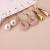 3 Pairs of Simple Pearl Network Management Rhinestone Long Cylindrical Earrings Set
