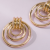Simple European and American Fashion Popular Exaggerated Multi-Layer round Metal Earrings