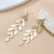 European and American Elegant Golden Simple Cold Style Personalized Leaves Long Earrings for Women