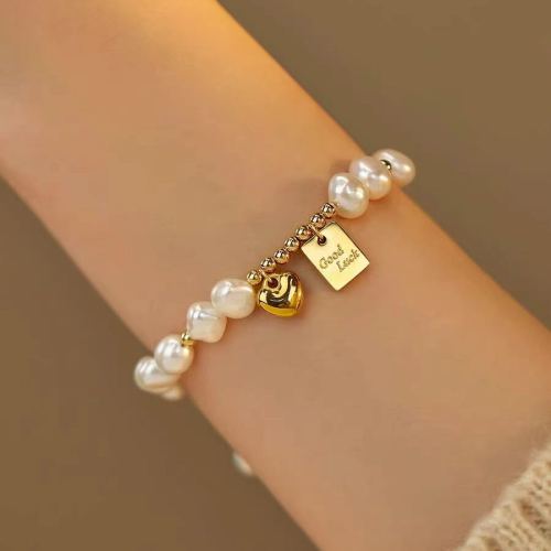 永芳天然淡水珍珠 幸运爱心弹力绳设计 时尚休闲百搭