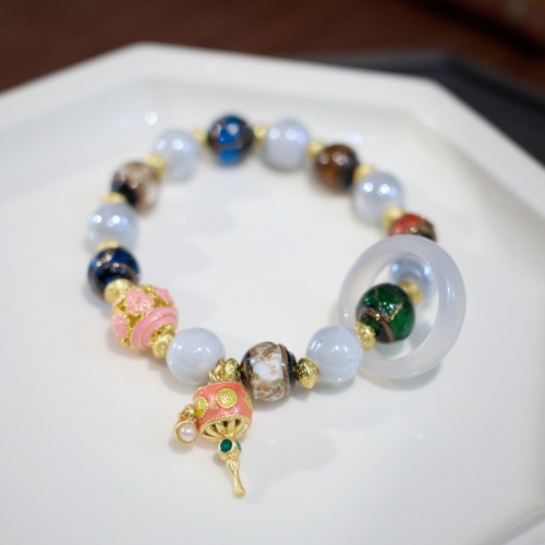 雍香灰瓷手串改编马卡龙珍珠釉瓷同款男女情侣手链手持单圈手链