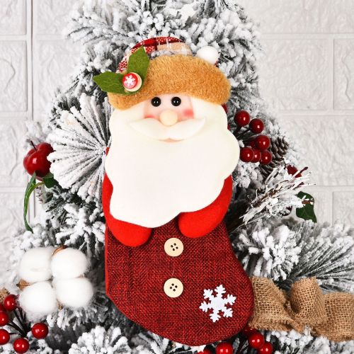 圣诞节装饰用品创意睡姿圣诞老人偶公仔圣诞树挂件迷你小玩偶吊件