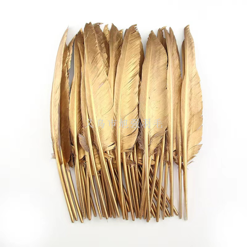Gold Feather Spray Gold Straight Knife DIY Handmade Ornament Gold Painting Feather Ornament Feather Supply