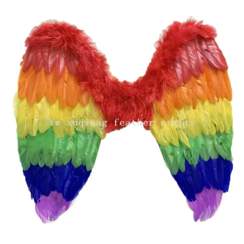 Double-Sided Colorful Angel Wings Feather Wings Props Children‘s Adult Performance Performance Wings Wholesale
