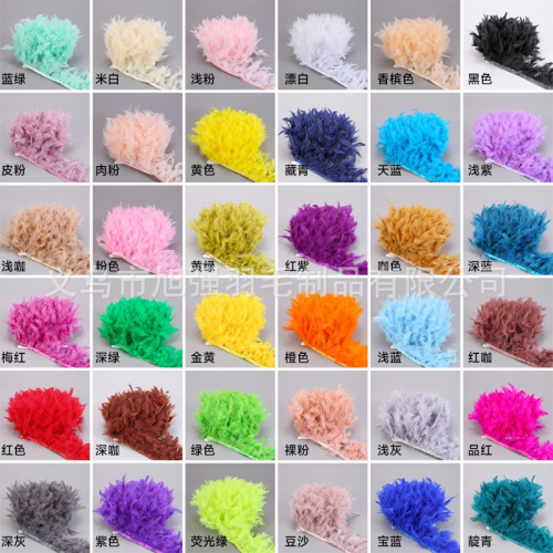 SOURCE Factory Spot Turkey Feather Fabric Stage Costume Clothing Accessories Feather Skirt Decorative Feather Lace