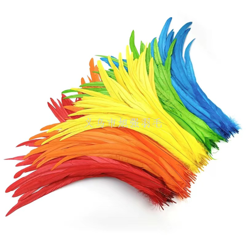 Factory Direct Sales 25-30cm Spot Tail Hair Party Decorative Feather Cock Hair in Stock Wholesale