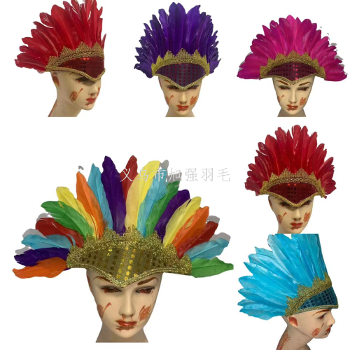 Cross-Border Halloween Children‘s Day Performance Party Feather Feather Spot Supply Color Headwear Props