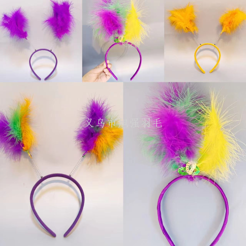 In Stock European and American Amazon Carnival Savage Feather Hair Accessories Halloween Masquerade Party Hair Band