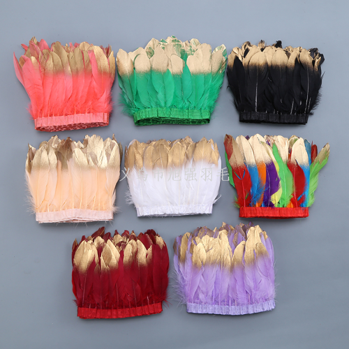 factory direct supply various colors goose feather cloth edge feather clothing accessories ornament accessories cloth edge tassel in stock wholesale