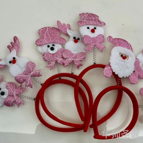 亚马逊跨境圣诞节麋鹿圣诞老人树雪人雪花装饰发箍头饰夹节日派对