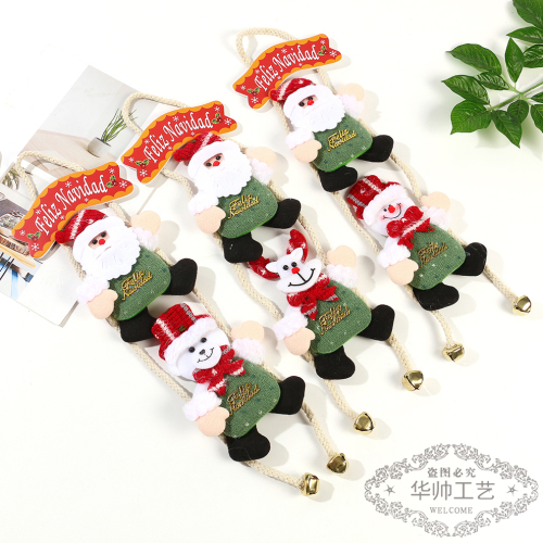 圣诞布艺挂饰圣诞老人雪人装饰绳节日氛围装饰挂件家居场景布置