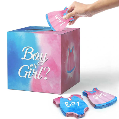 Baby Gender Reveal Ballot Box Boys Girls Gender Voting Game Box Name Selection Reveal Game Box a