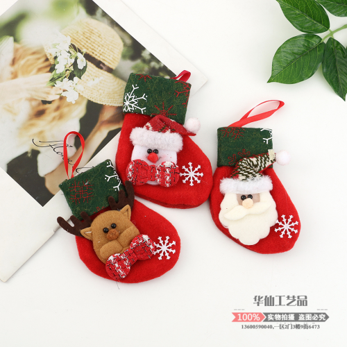in stock christmas decoration supplies foreign trade santa claus little socks exclusive for cross-border christmas tree pendant christmas stockings