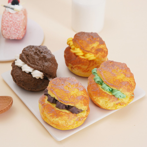 创意家居磁吸冰箱贴奶油泡芙蛋糕模型装饰摆件仿真食玩拍摄道具