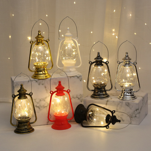 跨境新款创意小马灯 复古手提小油灯 LED蜡烛灯 万圣节装饰氛围灯