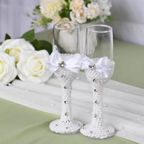 Wedding champagne flute; wine glass
